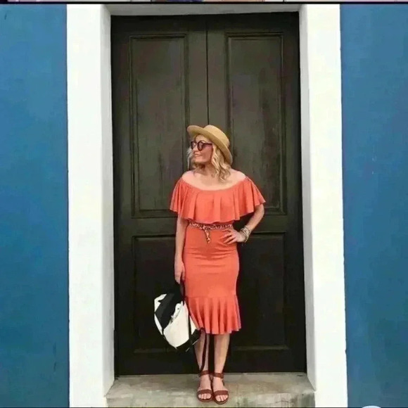 Lularoe Small Navy blue Off or one shoulder Cici dress. NWT.Summer,vacation vibe - Picture 2 of 8